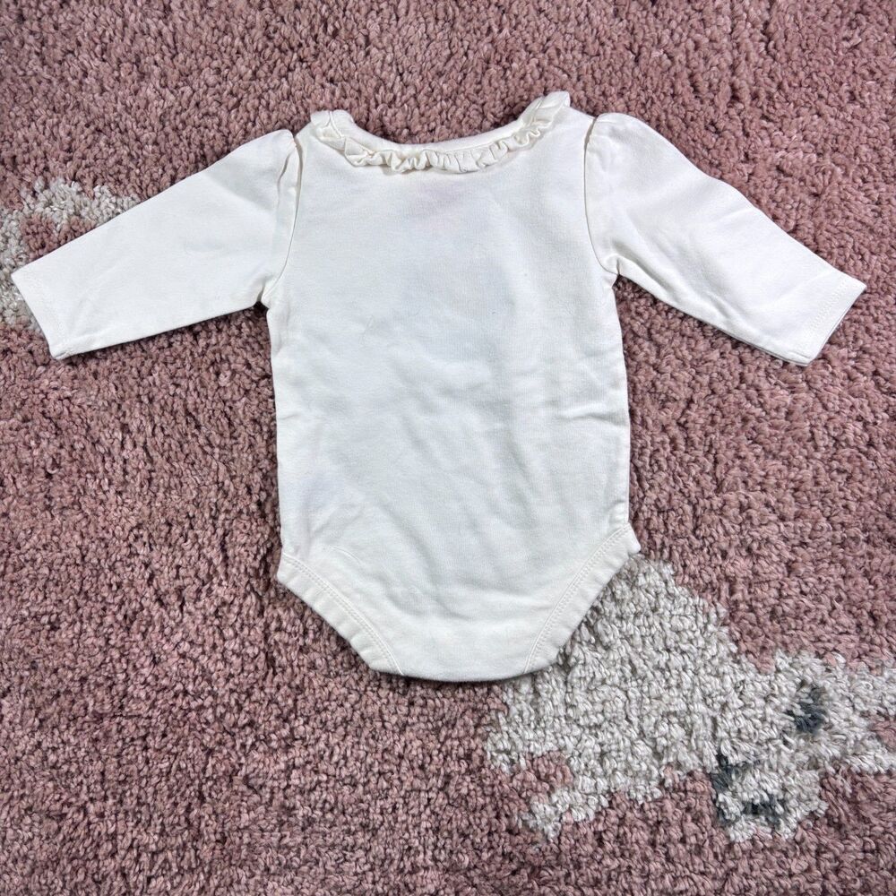 VTG Garanimals Baby Girls Long Sleeve Panda Bodysuit Size 3-6M Ruffle Collar - Picture 4 of 4